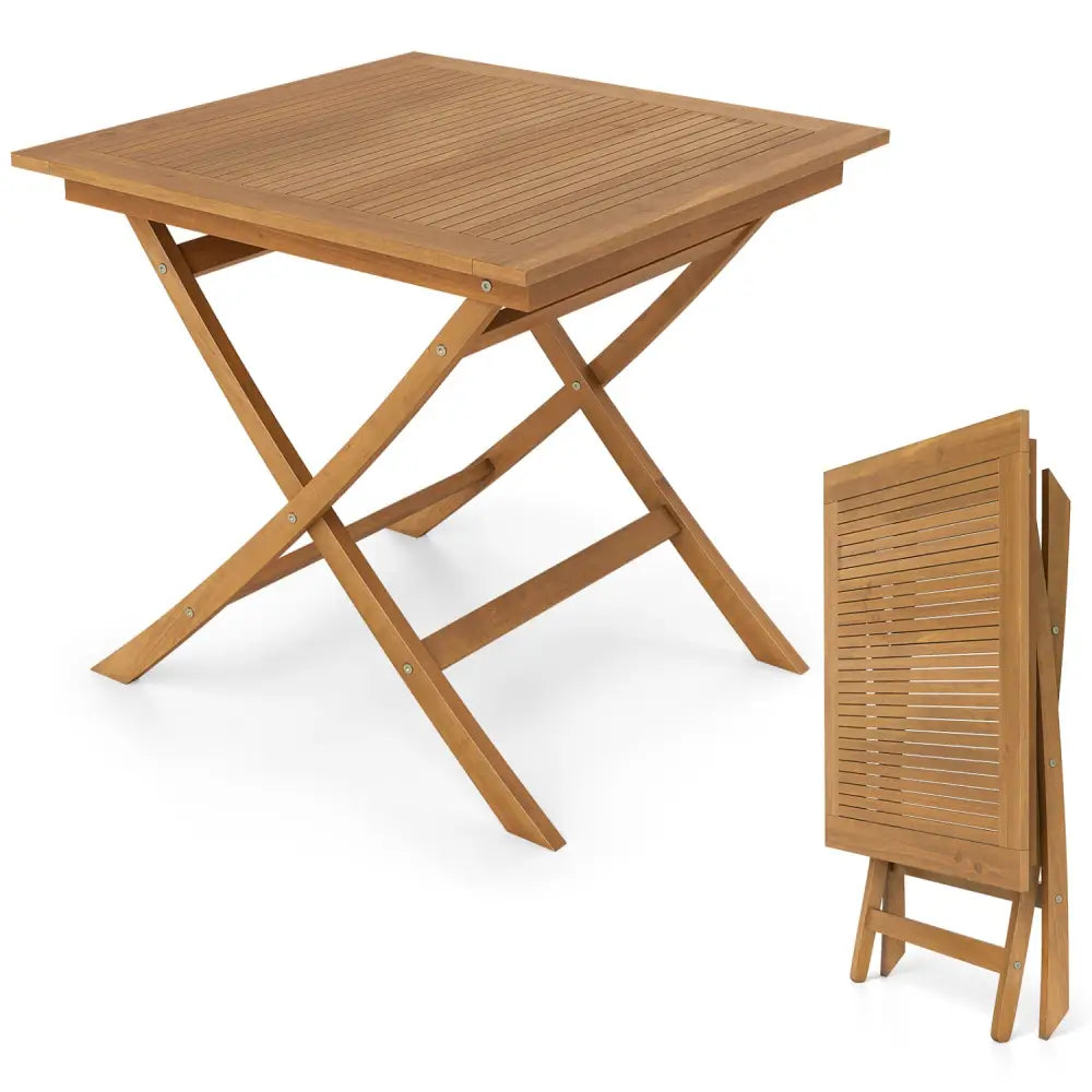 32-Inch Square Solid Teak Wood Patio Dining Table for 4 - Patio Dining Tables