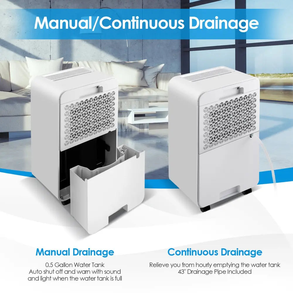 32 Pints 2000 Sq. Ft Dehumidifier for Home and Basements with 3-Color Digital Display-White - White - Dehumidifiers