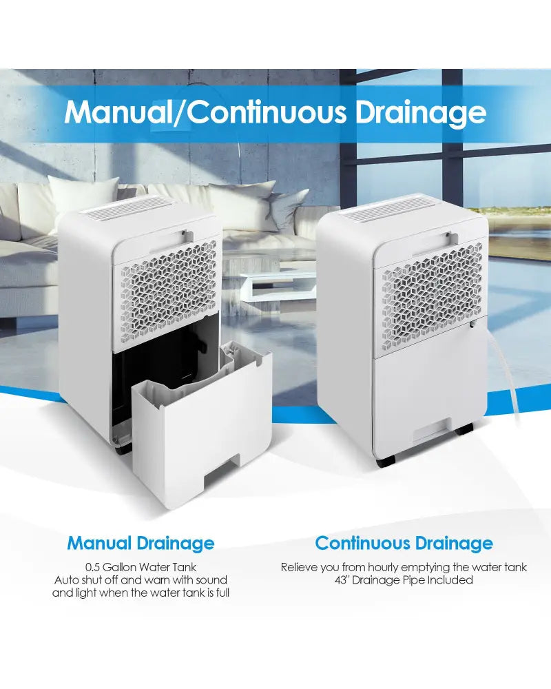 32 Pints 2000 Sq. Ft Dehumidifier for Home and Basements with 3-Color Digital Display-White - White - Dehumidifiers