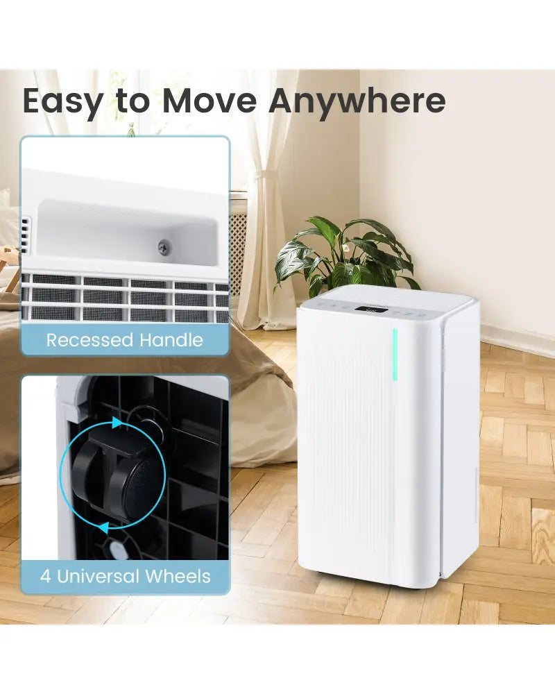 32 Pints 2000 Sq.ft Portable Dehumidifier for Home and Basement-White - White - Dehumidifiers