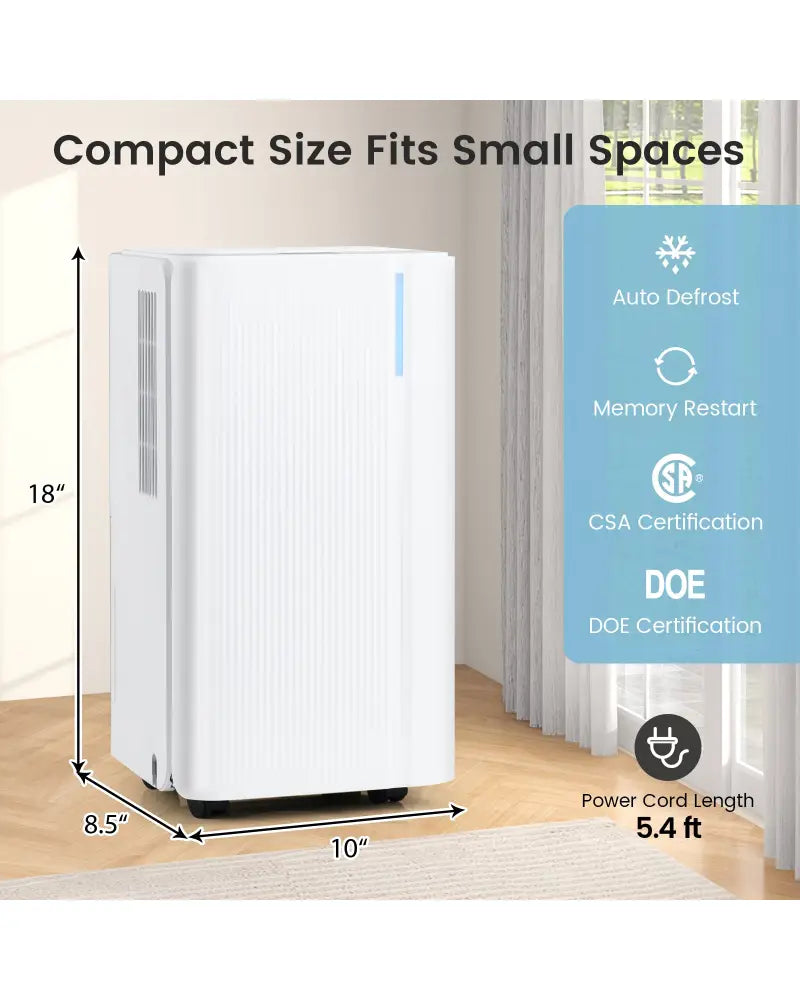 32 Pints 2000 Sq.ft Portable Dehumidifier for Home and Basement-White - White - Dehumidifiers