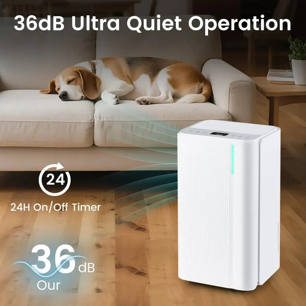 32 Pints 2000 Sq.ft Portable Dehumidifier for Home and Basement-White Costway