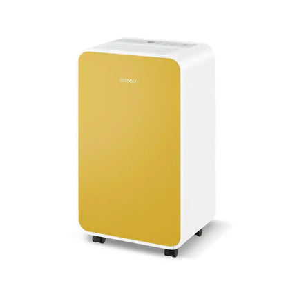 32 Pints/Day Portable Quiet Dehumidifier for Rooms up to 2500 Sq. Ft-Yellow Costway