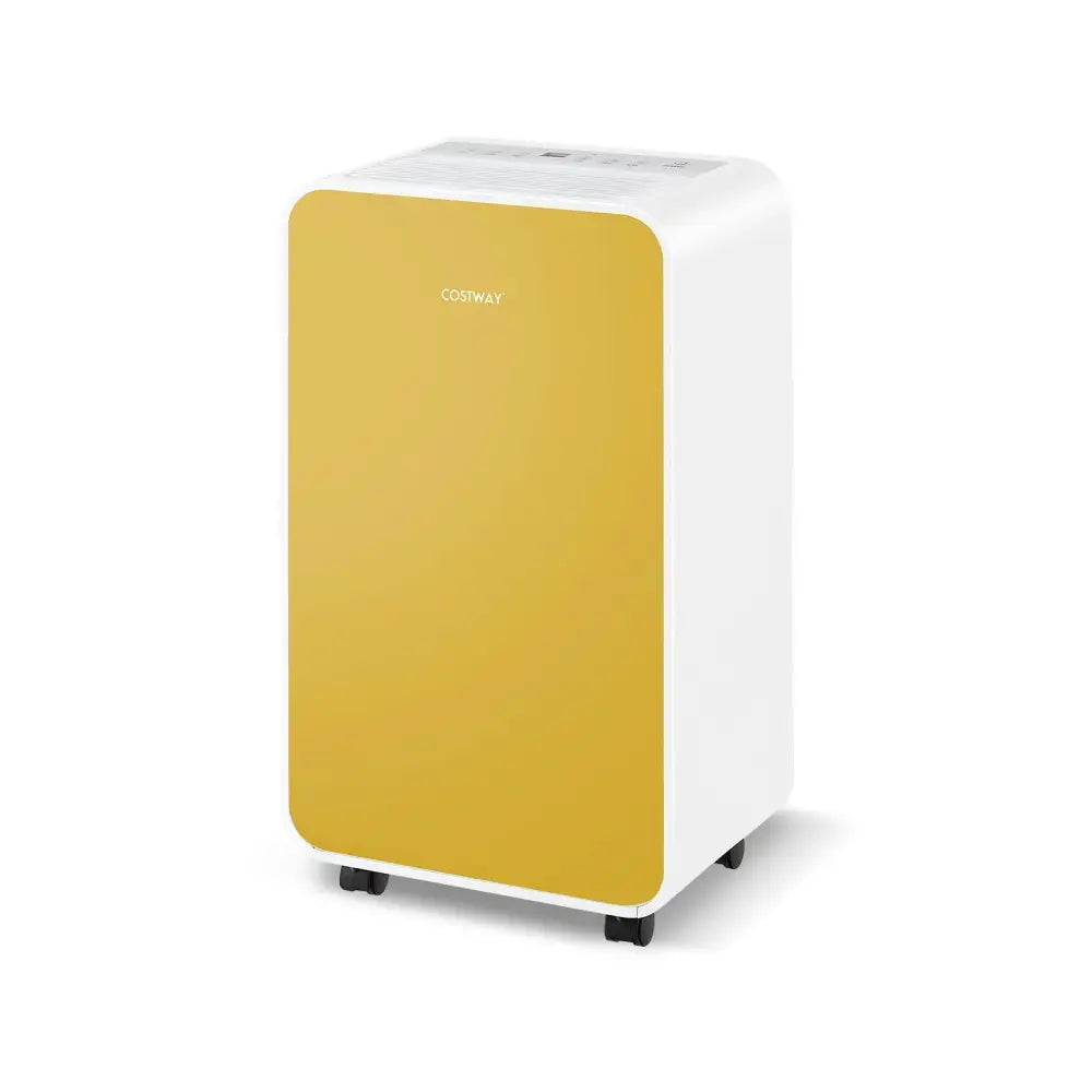 32 Pints/Day Portable Quiet Dehumidifier for Rooms up to 2500 Sq. Ft-Yellow Costway