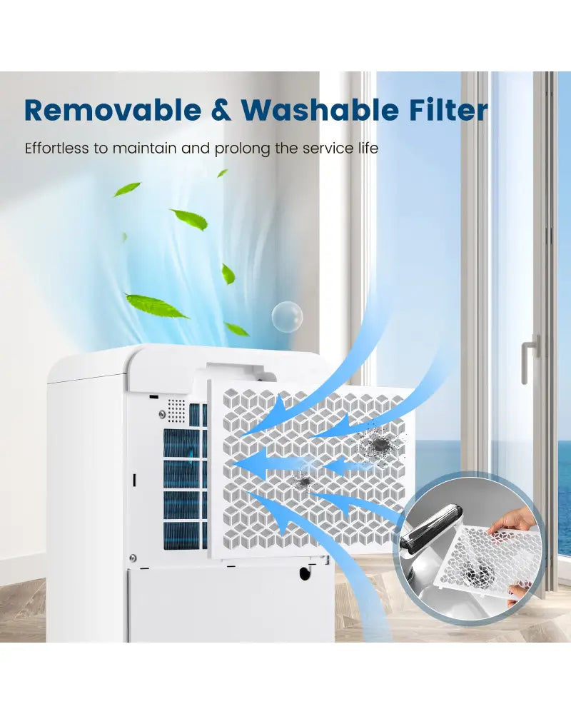 32 Pints/Day Portable Quiet Dehumidifier for Rooms up to 2500 Sq. Ft-Blue - Blue - Dehumidifiers