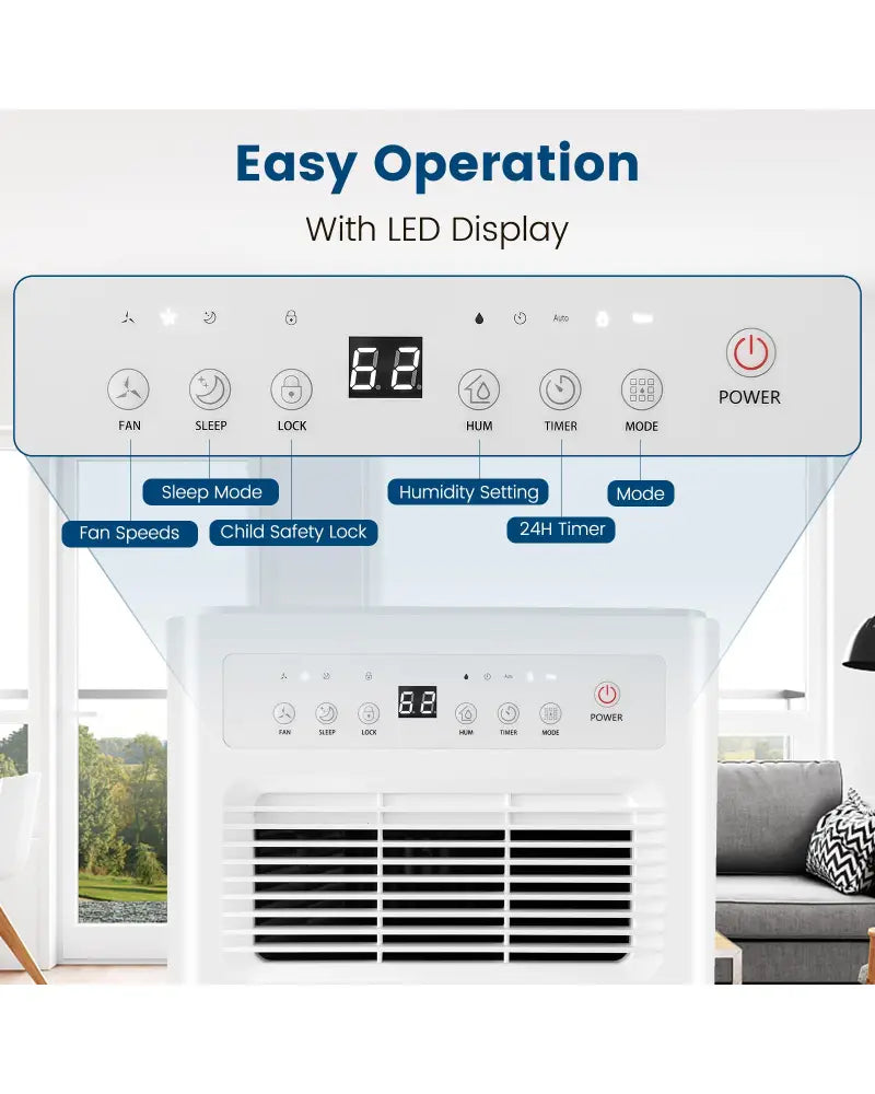 32 Pints/Day Portable Quiet Dehumidifier for Rooms up to 2500 Sq. Ft-Blue - Blue - Dehumidifiers