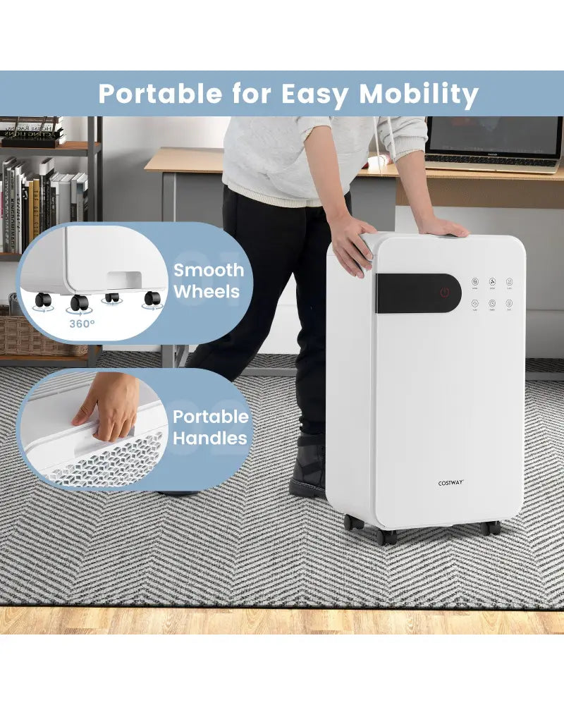 32 Pints Dehumidifier with Sleep Mode and 24H Timer for Home Basement-White - White - Dehumidifiers