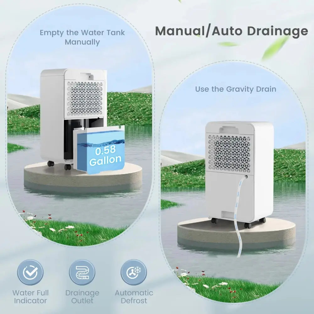 32 Pints Dehumidifier with Sleep Mode and 24H Timer for Home Basement-White Costway