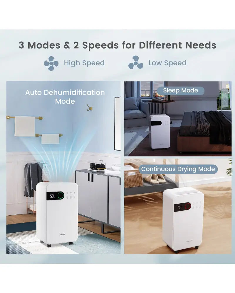 32 Pints Dehumidifier with Sleep Mode and 24H Timer for Home Basement-White - White - Dehumidifiers