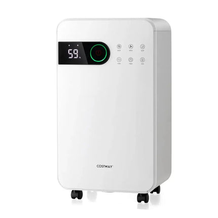 32 Pints Dehumidifier with Sleep Mode and 24H Timer for Home Basement-White Costway
