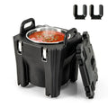 32 QT Portable Insulated Food Carrier with Stainless Steel Barrel for Catering Camping-Black - Black - Food Warmers &