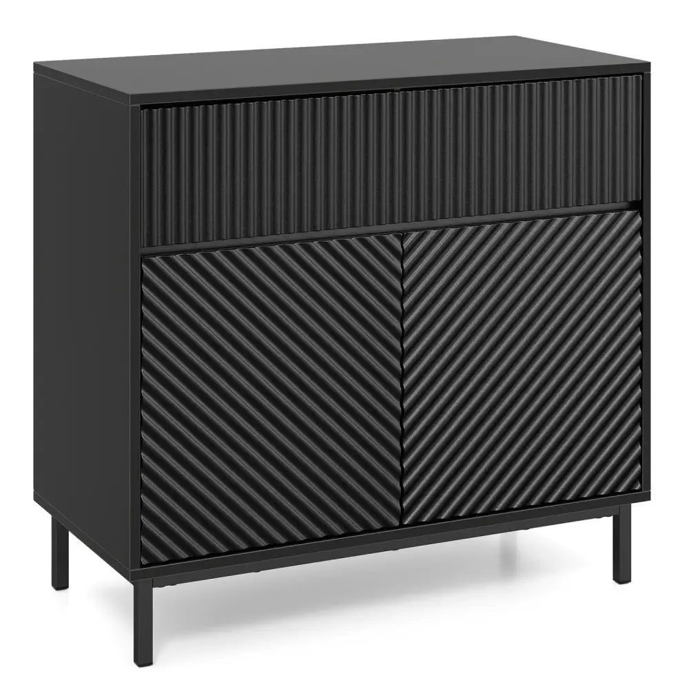 32’’ Wide Buffet Cabinet with 2 Doors and 1 Drawer for Kitchen-Black - Black - Sideboards Cabinets & Buffets