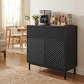 32’’ Wide Buffet Cabinet with 2 Doors and 1 Drawer for Kitchen-Black - Black - Sideboards Cabinets & Buffets
