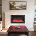 33/36-Inch Electric Fireplace Insert 750W/1500W Recessed Fireplace Heater-1500W - Black - Fireplaces
