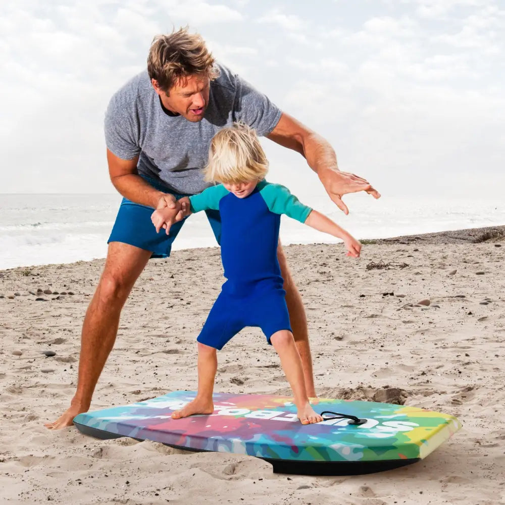 33/37/41 Inches Lightweight Body Board Boogie Board with EPS Core XPE Deck HDPE Bottom Multicolor1-L - Multicolor