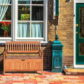 33 Gallon Wooden Storage Bench with Liner for Patio Garden Porch - Natural - Outdoor Benches