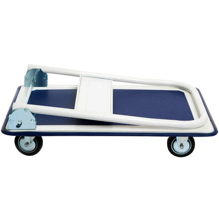 330 lbs Platform Cart Dolly Foldable Warehouse Push Hand Truck - Light Blue - Garages