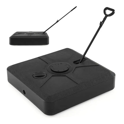 330 lbs Weighted Cantilever Umbrella Base with Wheels and Retractable Pull Rod-Black - Black - Outdoor Umbrella Bases