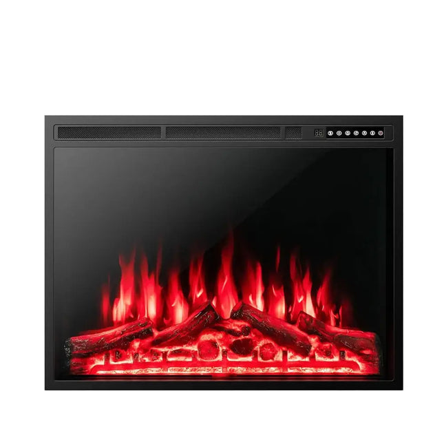 34/37 Inch Electric Fireplace Recessed with Adjustable Flames Costway