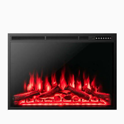 34/37 Inch Electric Fireplace Recessed with Adjustable Flames Costway