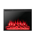 34/37 Inch Electric Fireplace Recessed with Adjustable Flames - Black - Fireplaces