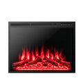 34/37 Inch Electric Fireplace Recessed with Adjustable Flames - Black - Fireplaces