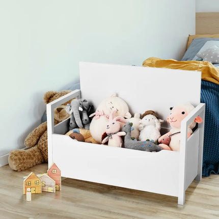 34.5 Ã, 15.5 Ã, 19.5 Inch Shoe Storage Bench with Cushion Seat for Entryway-White - White - Shoe Racks & Storage Benches