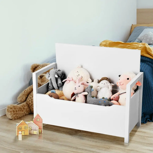 34.5 Ã, 15.5 Ã, 19.5 Inch Shoe Storage Bench with Cushion Seat for Entryway-White - White - Shoe Racks & Storage Benches