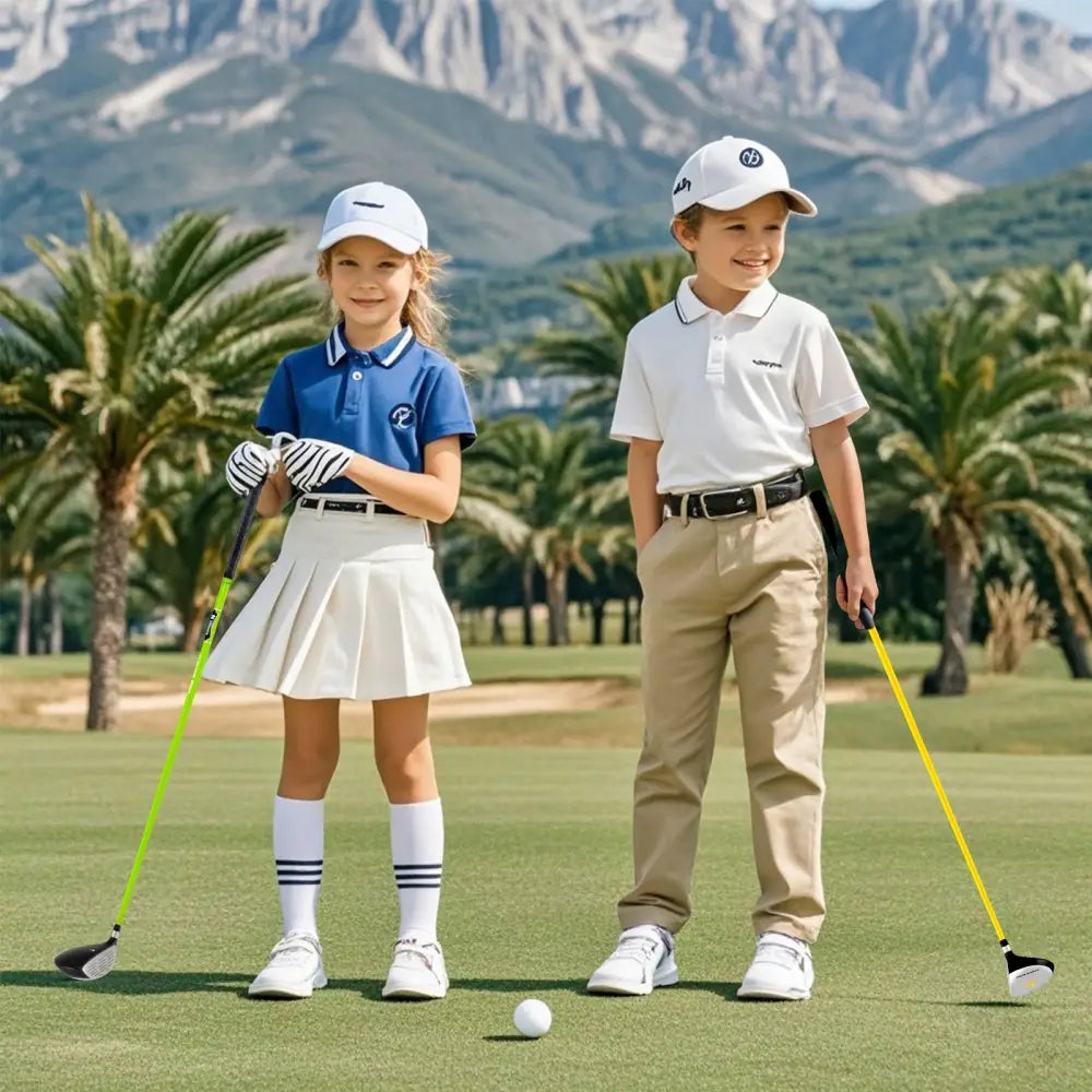34 Inch 165CC Junior #3 Fairway Wood Golf Club with Fiberglass Shaft for Kids Ages 8-10-Yellow - Yellow - Golf