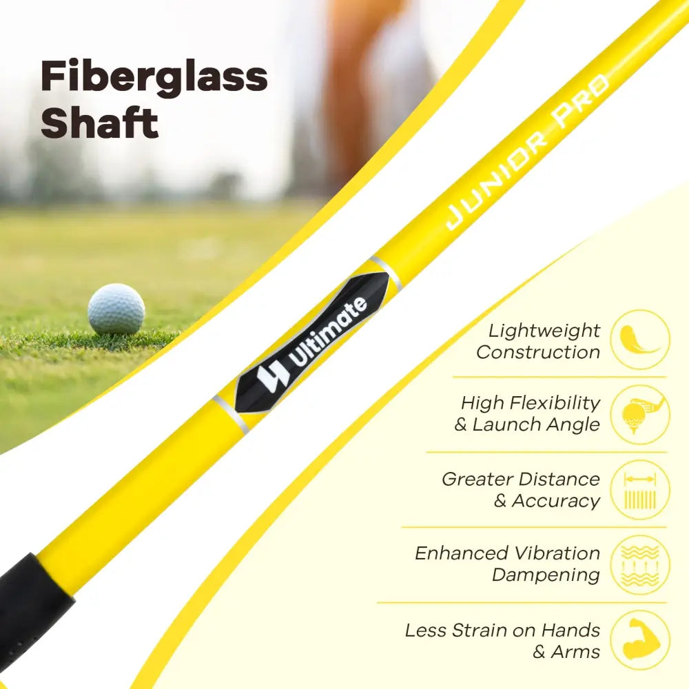 34 Inch 165CC Junior #3 Fairway Wood Golf Club with Fiberglass Shaft for Kids Ages 8-10-Yellow - Yellow - Golf
