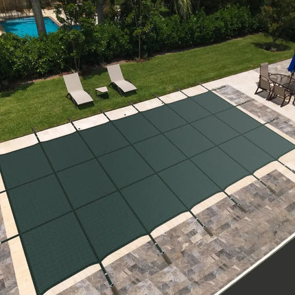34 x 18 Feet Safety Pool Cover Fits 32 x16 Feet Inground Swimming Pools-Green - Green - Swimming Pools