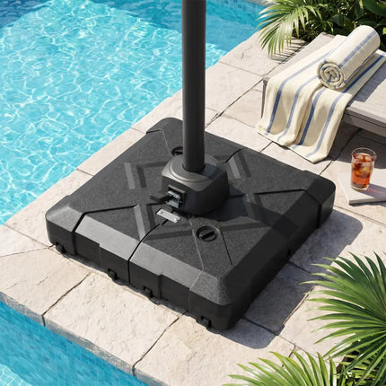 34’’ x 34’’ Cantilever Patio Umbrella Base with 4 Wheels - Outdoor Umbrella Bases