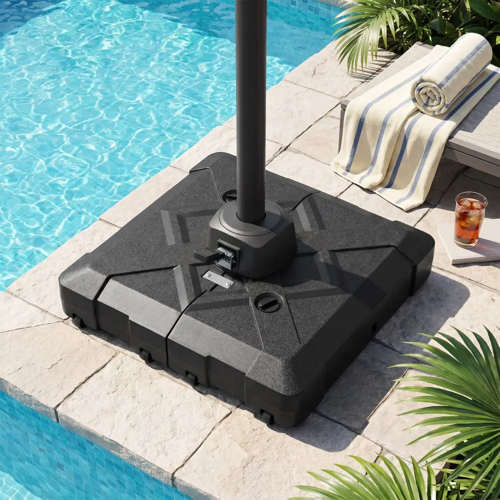 34’’ x 34’’ Cantilever Patio Umbrella Base with 4 Wheels - Outdoor Umbrella Bases