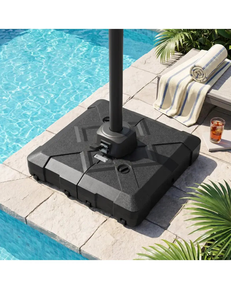 34’’ x 34’’ Cantilever Patio Umbrella Base with 4 Wheels - Outdoor Umbrella Bases