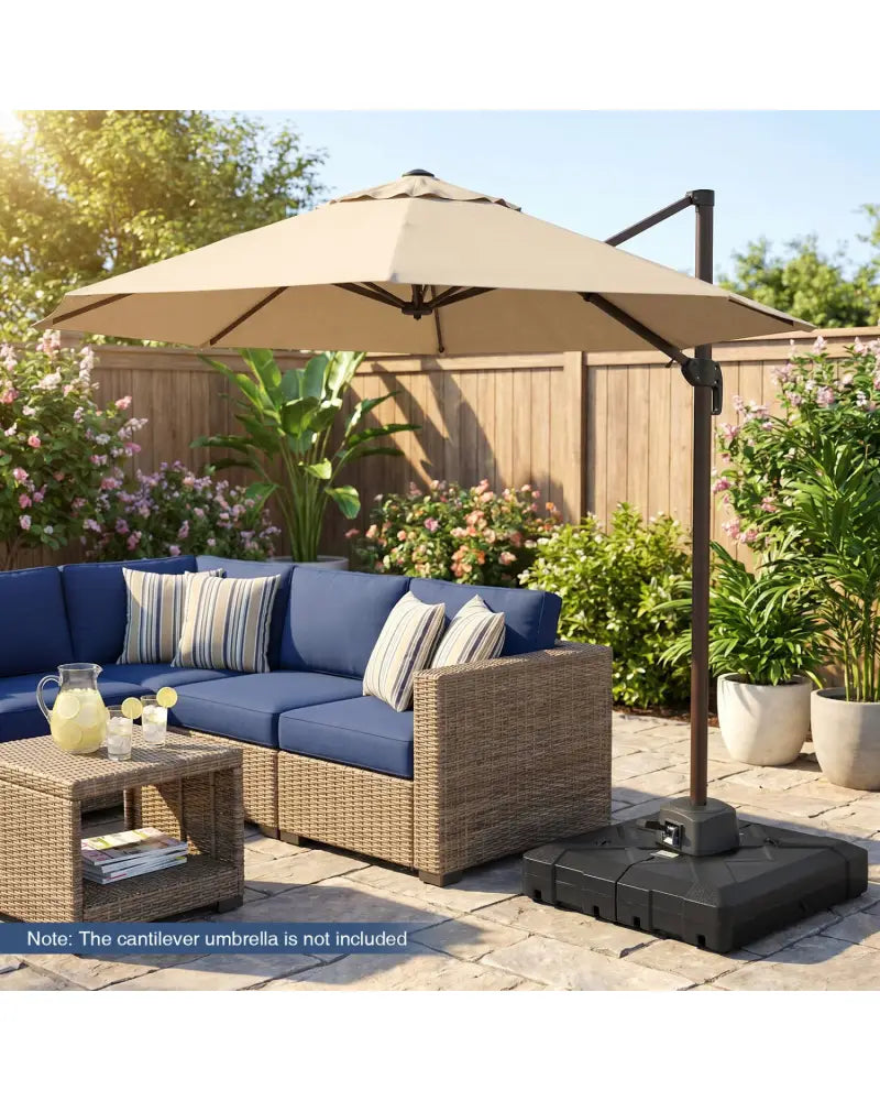 34’’ x 34’’ Cantilever Patio Umbrella Base with 4 Wheels - Outdoor Umbrella Bases