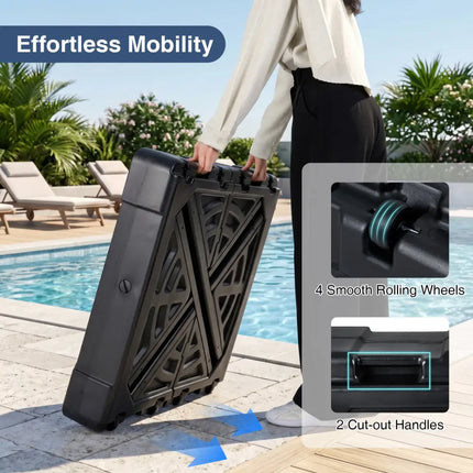 34’’ x 34’’ Cantilever Patio Umbrella Base with 4 Wheels - Outdoor Umbrella Bases