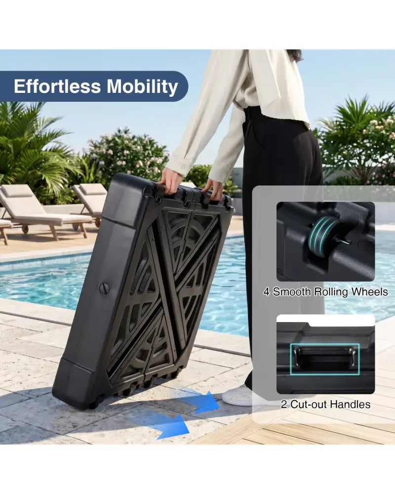 34’’ x 34’’ Cantilever Patio Umbrella Base with 4 Wheels - Outdoor Umbrella Bases