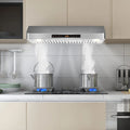 35.5/29.5 Inch Under Cabinet Range Hood 900 CFM Kitchen Vent with 4 Fan Speed-29.5 inches - Silver - Kitchen Appliances