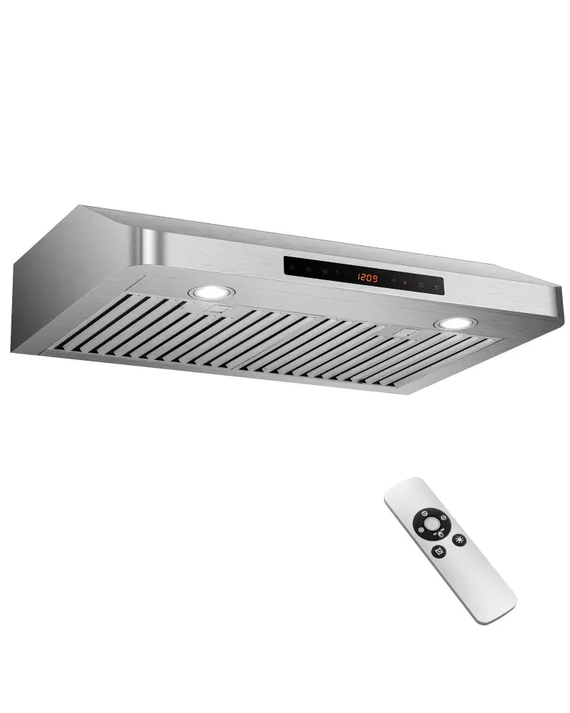 35.5/29.5 Inch Under Cabinet Range Hood 900 CFM Kitchen Vent with 4 Fan Speed-29.5 inches - Silver - Kitchen Appliances