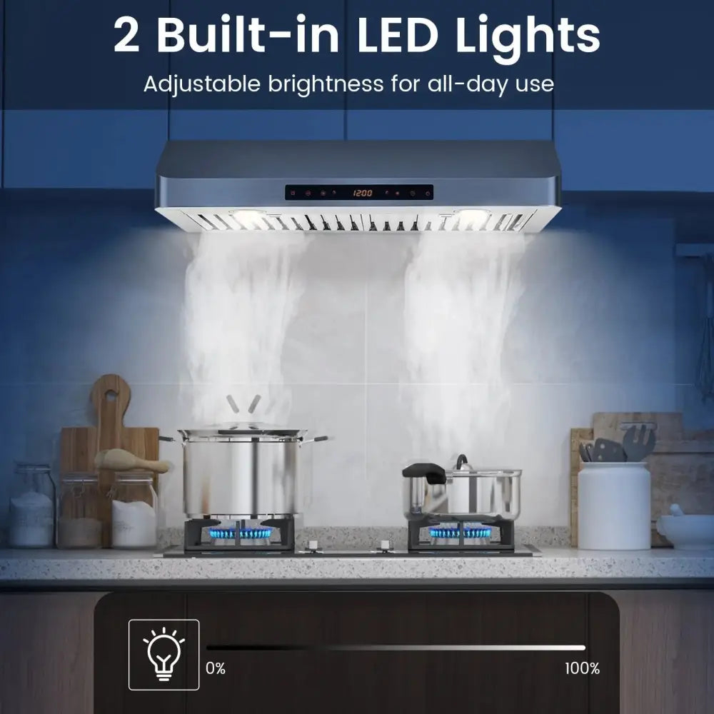 35.5/29.5 Inch Under Cabinet Range Hood 900 CFM Kitchen Vent with 4 Fan Speed-29.5 inches Costway