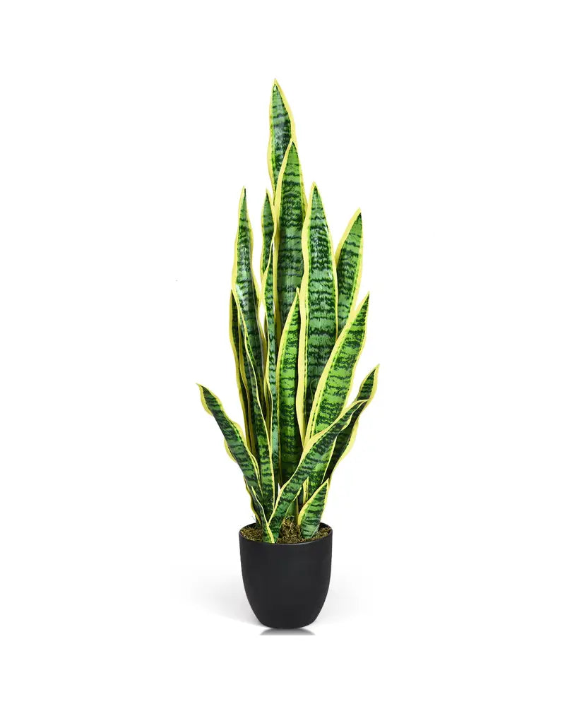 35.5 Inch Indoor-Outdoor Decoration Fake Artificial Snake Plant - Green - Faux Plants