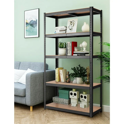 35.5 x 71 Inch Adjustable 5-Layer 2000 lbs Capacity Tool Shelf-Black - Black - Garages