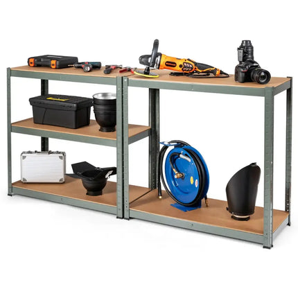 35.5 x 71 Inch Adjustable 5-Layer 2000 lbs Capacity Tool Shelf -Gray - Gray - Garages