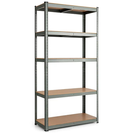 35.5 x 71 Inch Adjustable 5-Layer 2000 lbs Capacity Tool Shelf -Gray - Gray - Garages