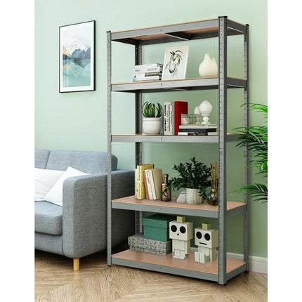 35.5 x 71 Inch Adjustable 5-Layer 2000 lbs Capacity Tool Shelf -Gray - Gray - Garages