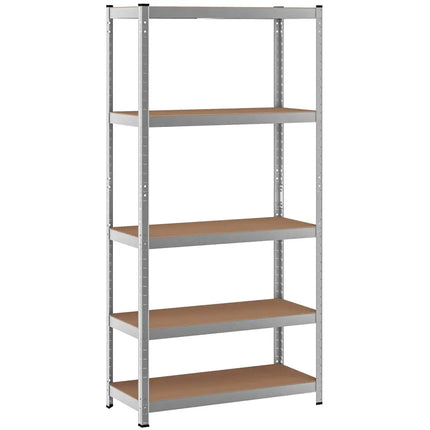 35.5 x 71 Inch Adjustable 5-Layer 2000 lbs Capacity Tool Shelf-Silver - Silver - Garages