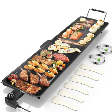 35 Inch Costway Electric Griddle Teppanyaki Grill with Adjustable Temperature - Black - Cookware & Bakeware