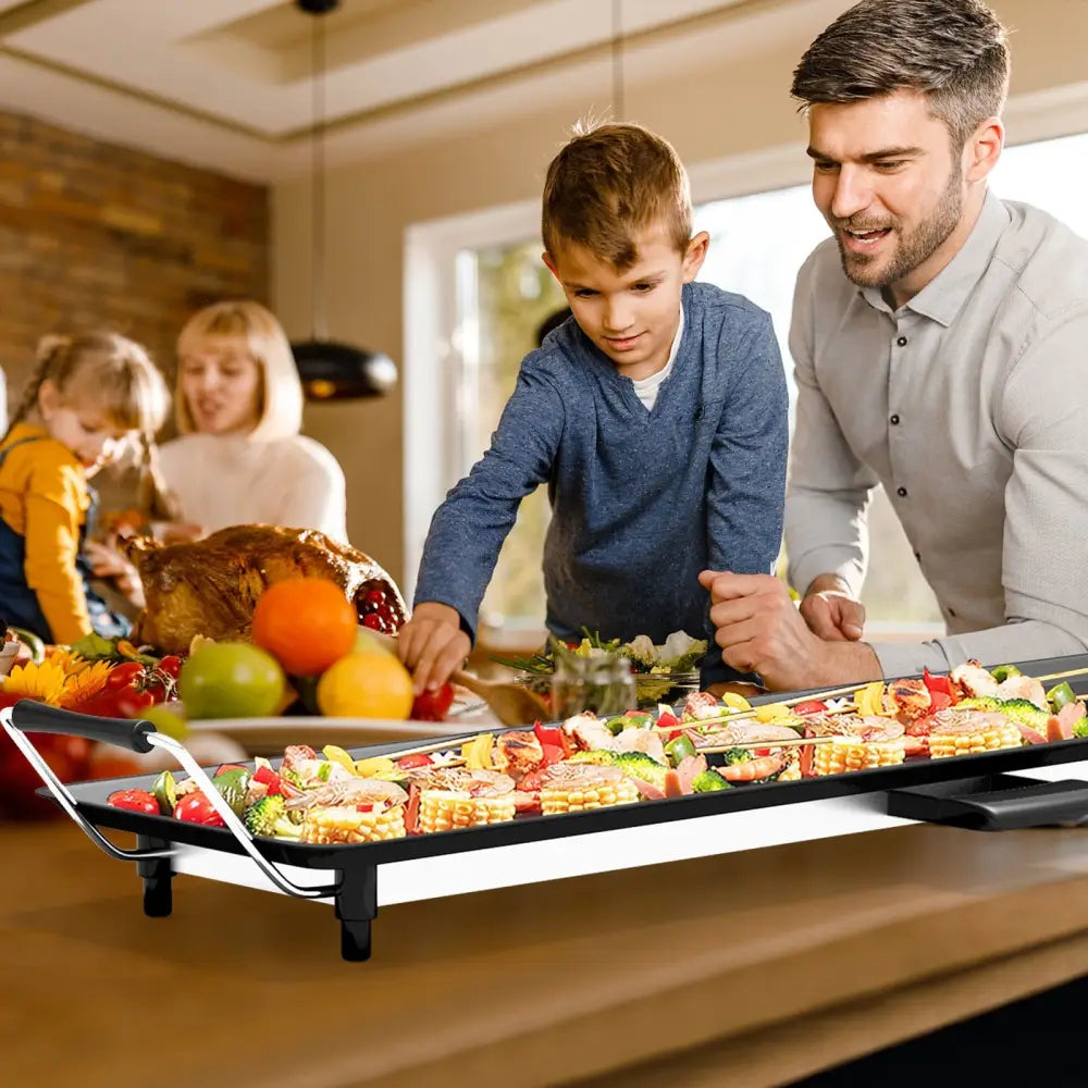 35 Inch Costway Electric Griddle Teppanyaki Grill with Adjustable Temperature - Black - Cookware & Bakeware