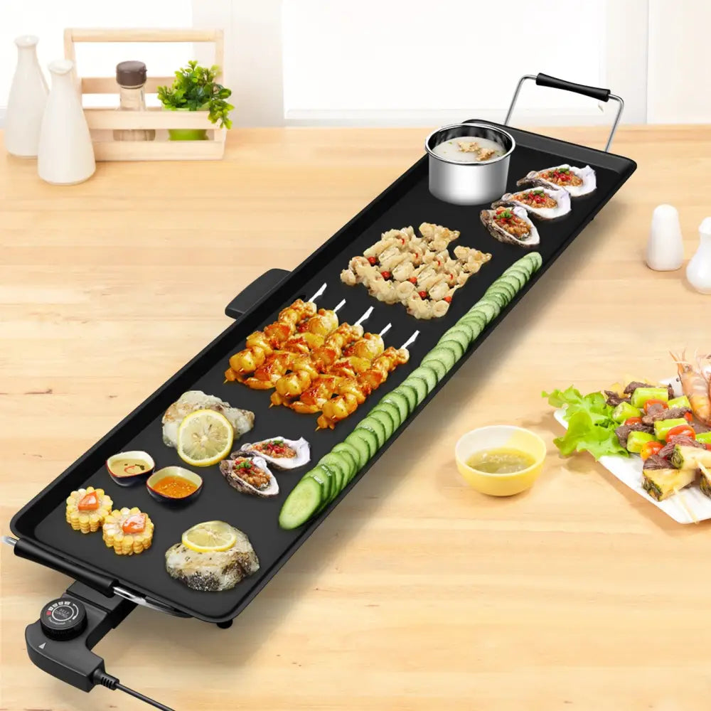 35 Inch Costway Electric Griddle Teppanyaki Grill with Adjustable Temperature - Black - Cookware & Bakeware