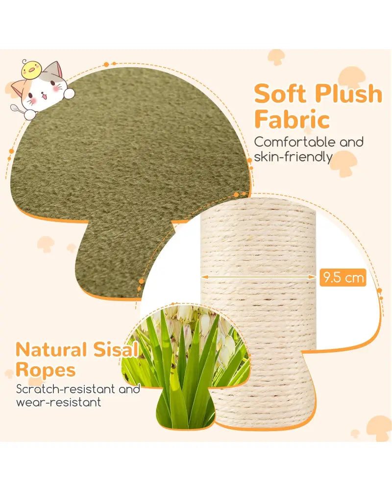 35 Inch Tall Cat Tower with Sisal Scratching Posts Cat Condo and Padded Platforms-Multicolor - Multicolor - Cat Trees